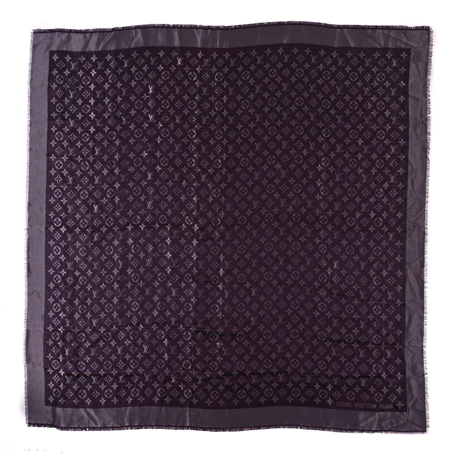 Louis Vuitton Silk Lurex Wool Monogram Shine Shawl Amarante 1 of 3