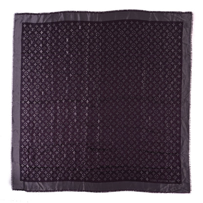Louis Vuitton Silk Lurex Wool Monogram Shine Shawl Amarante 1 of 3
