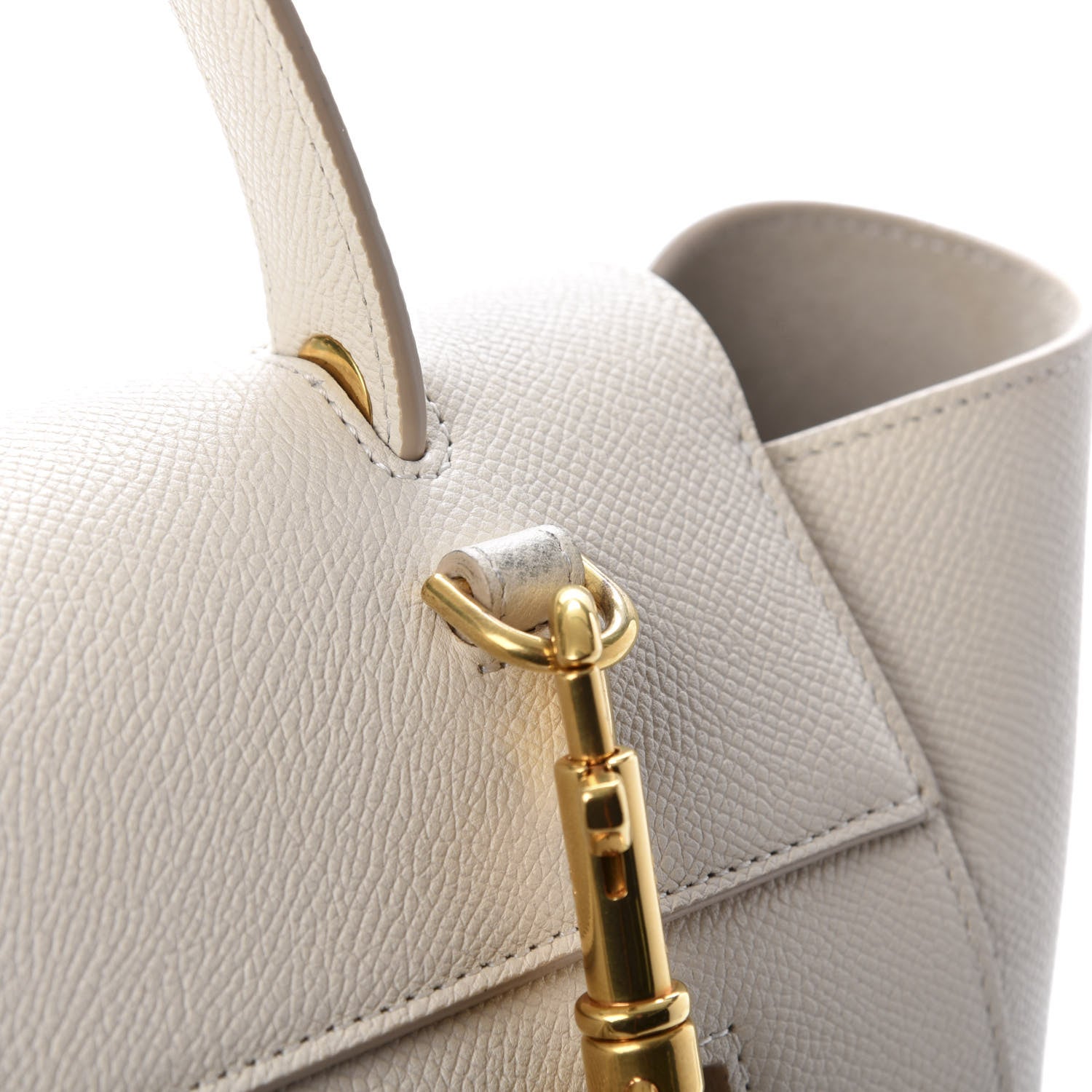 Celine Grained Calfskin Micro Belt Bag White 8 of 10