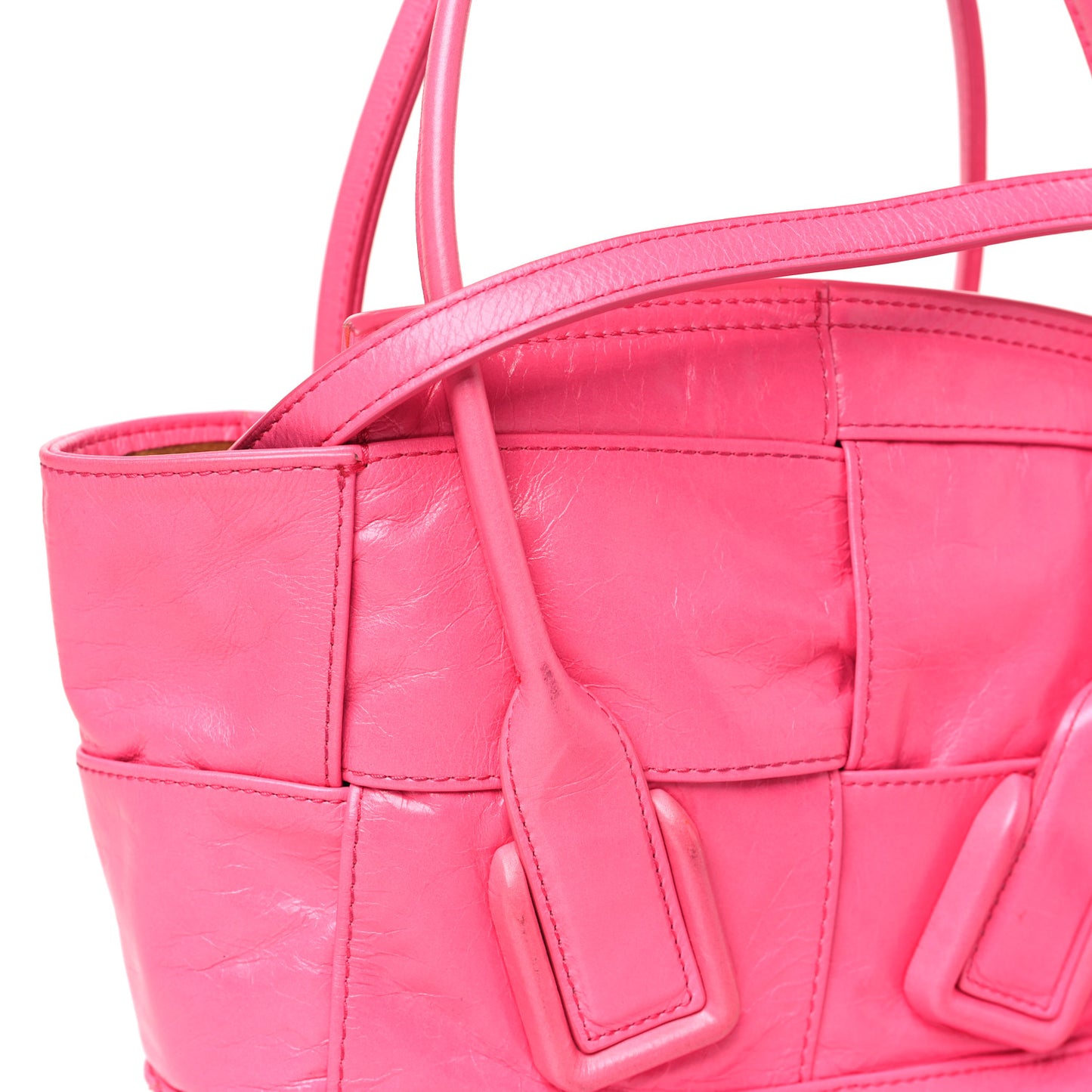 Paper Calfskin Maxi Intrecciato Mini Arco Pink