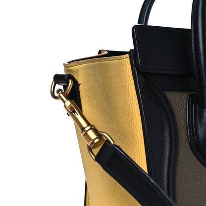Celine Drummed Calfskin Suede Nano Tri-Color Luggage Amber 9 of 9