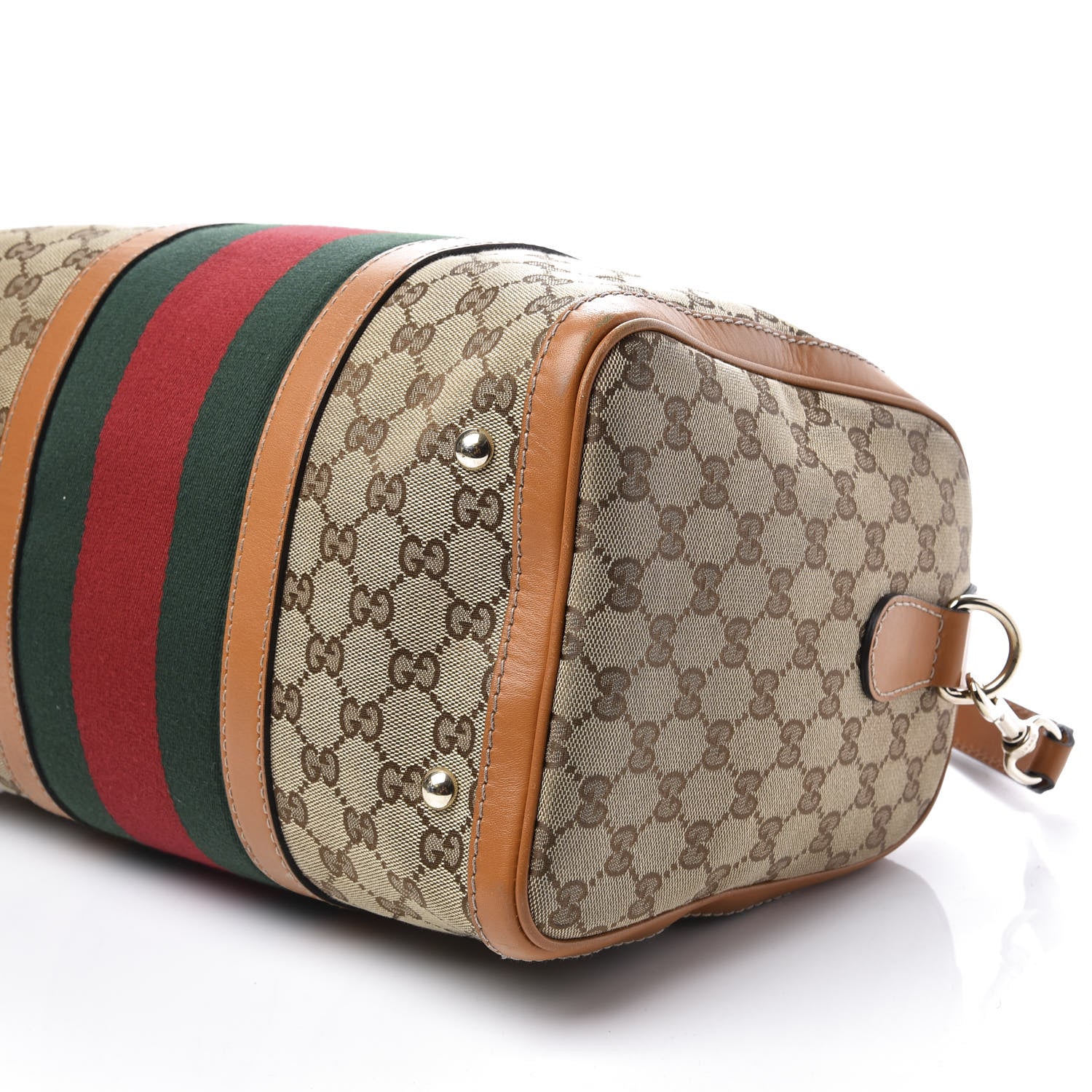 Gucci Monogram Vintage Web Medium Boston Tobacco 10 of 12