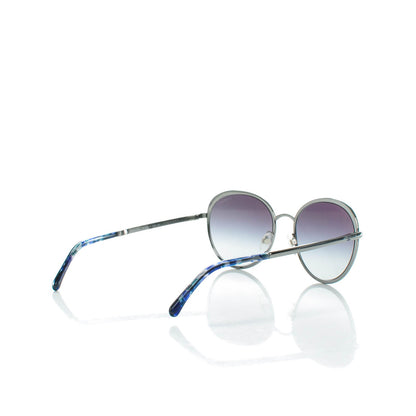 Chanel Round Signature Sunglasses 4206 Silver 3 of 6