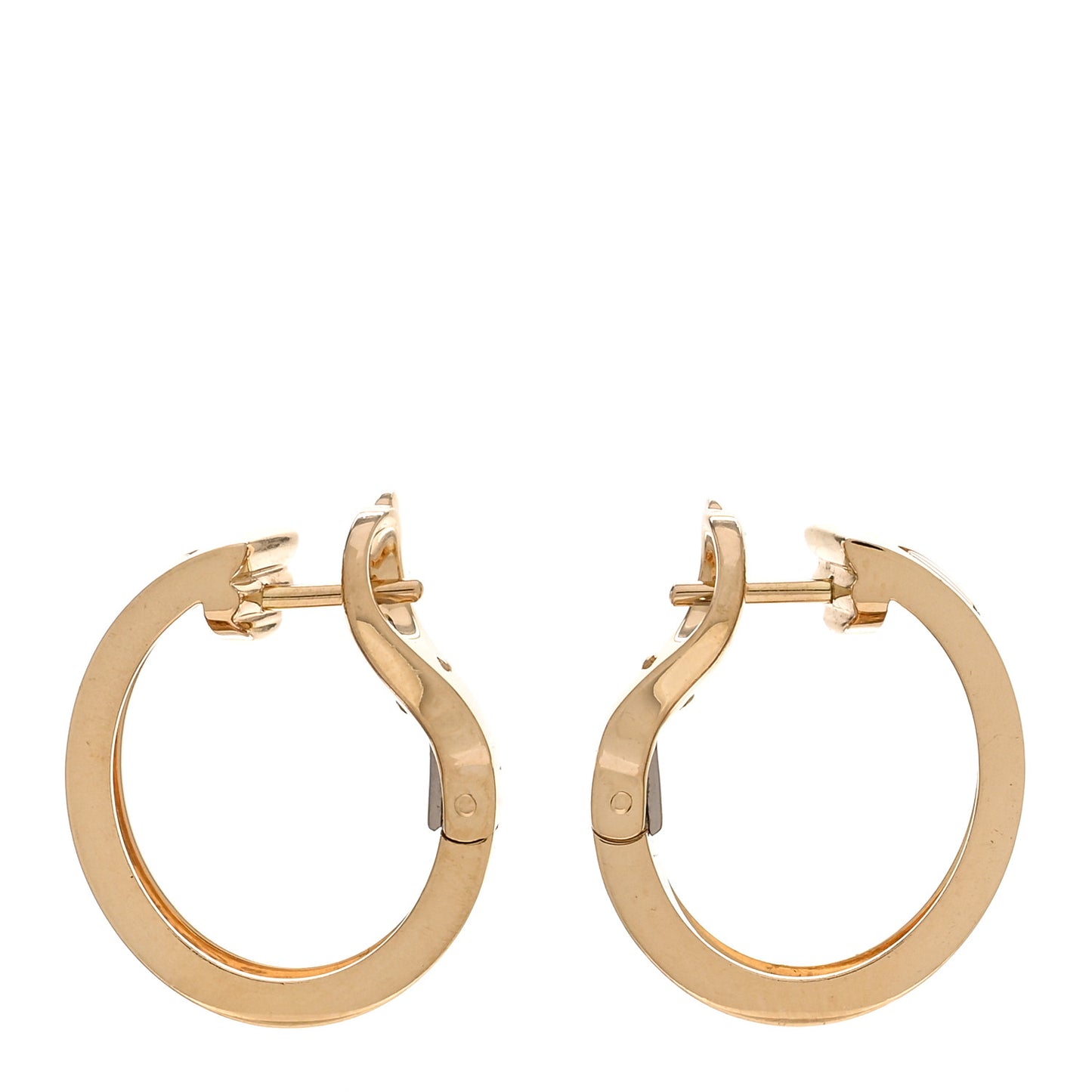 18K Yellow Gold 5.5mm LOVE French Clip Hoop Earrings
