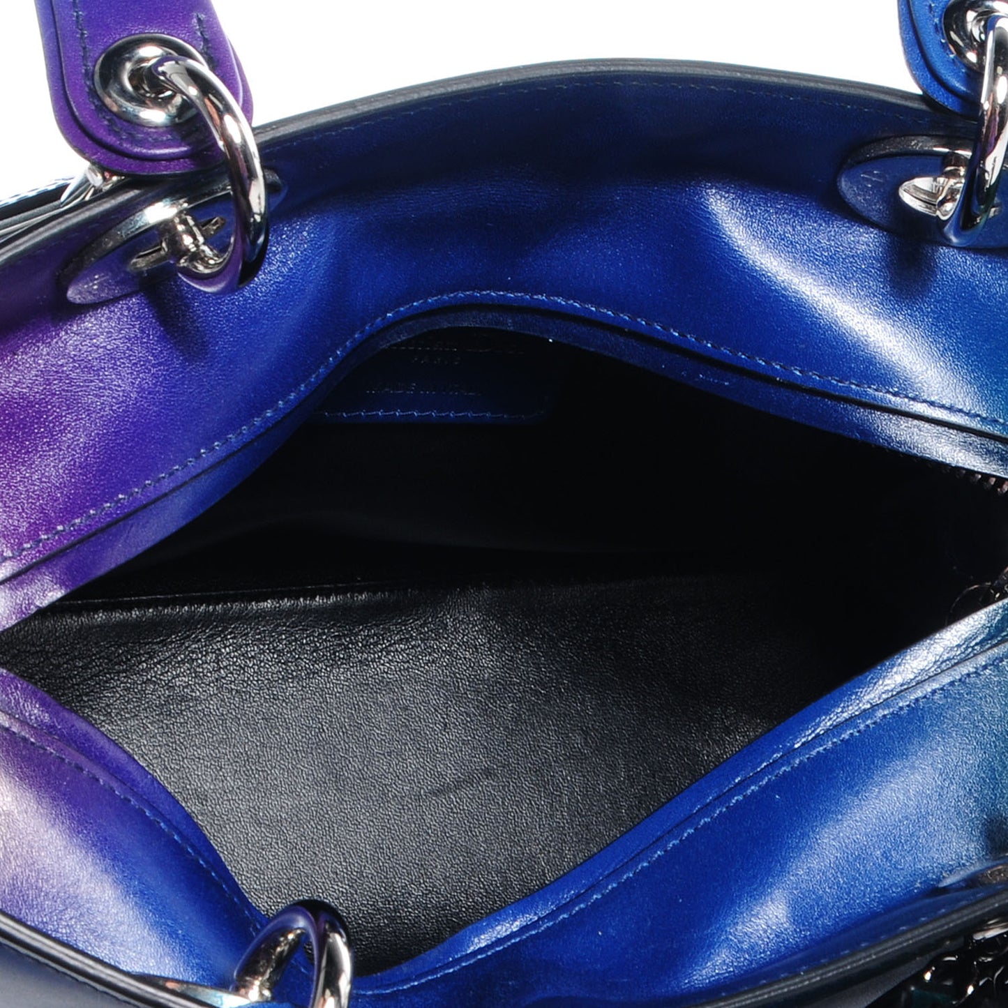Box Calfskin Gradient Medium Lady Dior Purple Blue Green