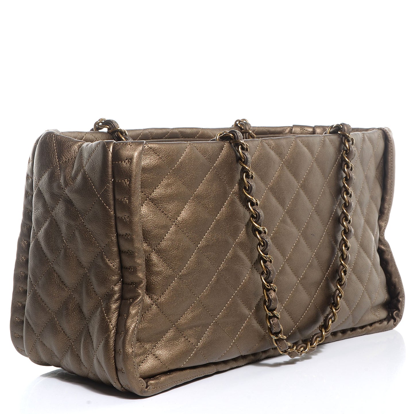 Calfskin Quilted Small Istanbul Tote Gold