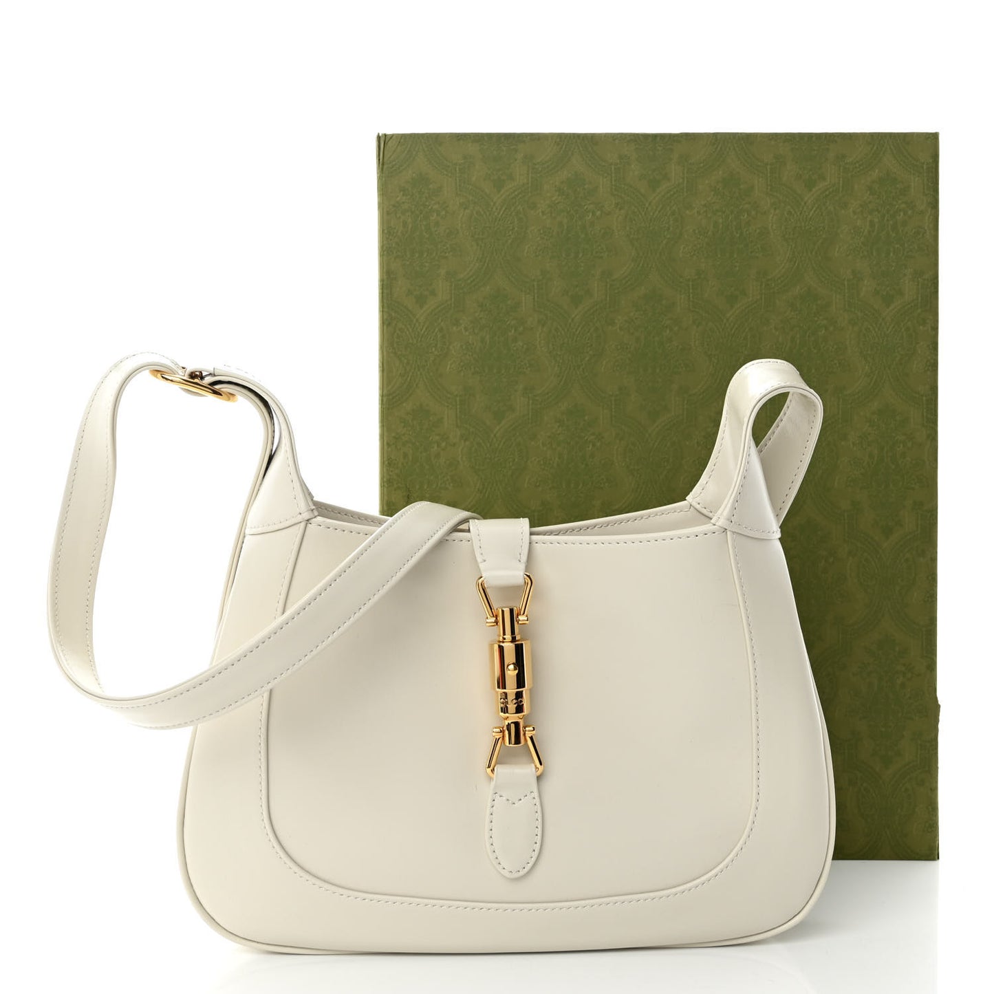 Boarded Dyana Lux Calfskin Small Jackie 1961 Hobo Mystic White
