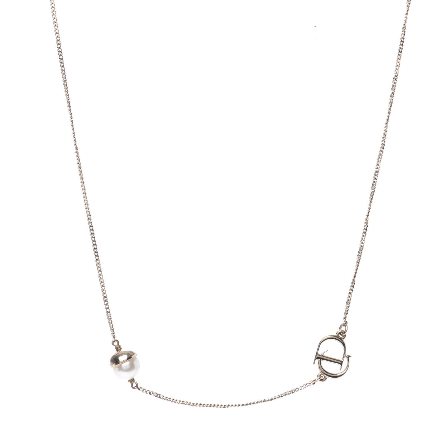 Pearl Mise en Dior Short Necklace Gold