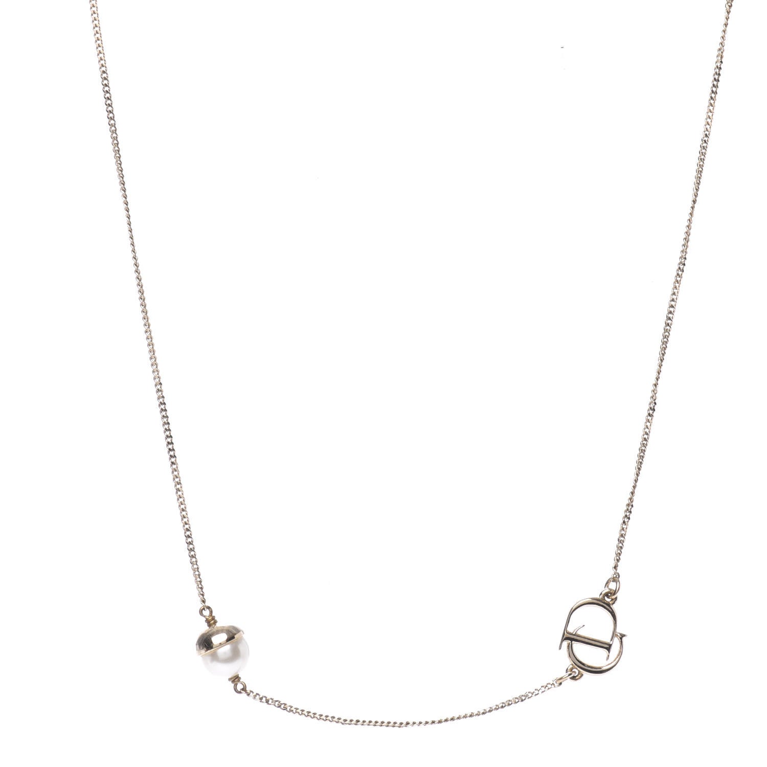 Christian Dior Pearl Mise en Dior Short Necklace Gold 1 of 5