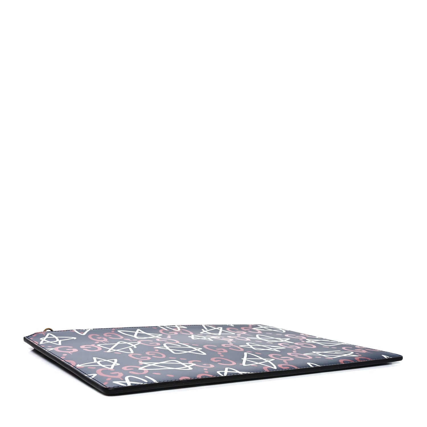 Gucci Calfskin GucciGhost Print Pouch Blue Agata Hibiscus Red 4 of 9