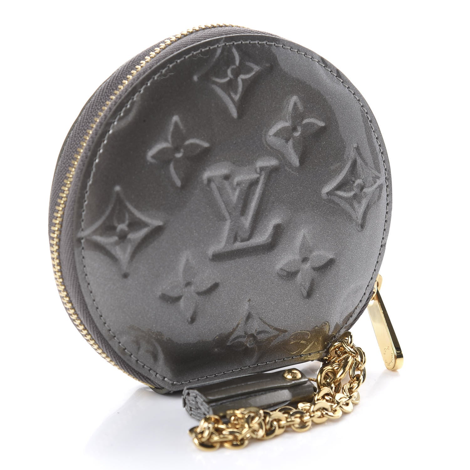 Louis Vuitton Vernis Animania Coq Rooster Round Coin Purse Gris Art Deco 3 of 6