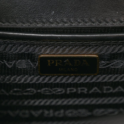 Prada Saffiano Soft Calfskin Chain Crossbody Bag Black 5 of 8