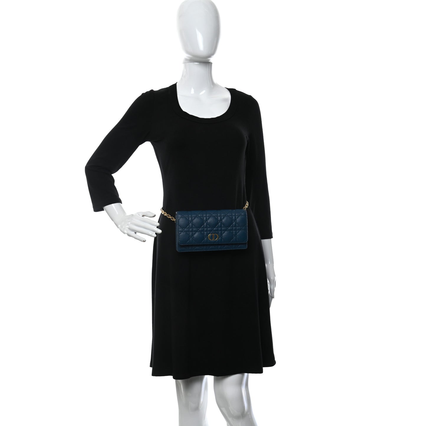 Supple Calfskin Caro Belt Bag Steel Blue