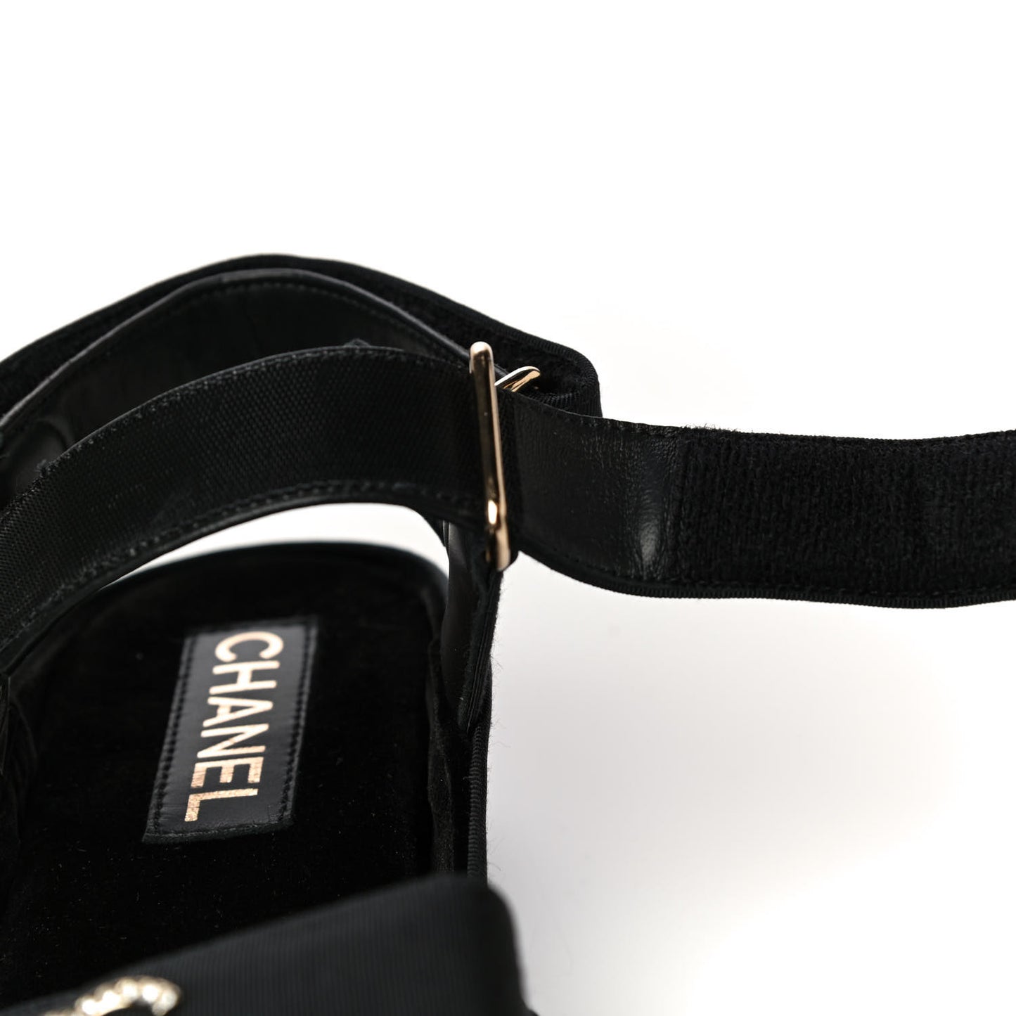 Grosgrain Crystal Logo Platform Sandals 36 Black