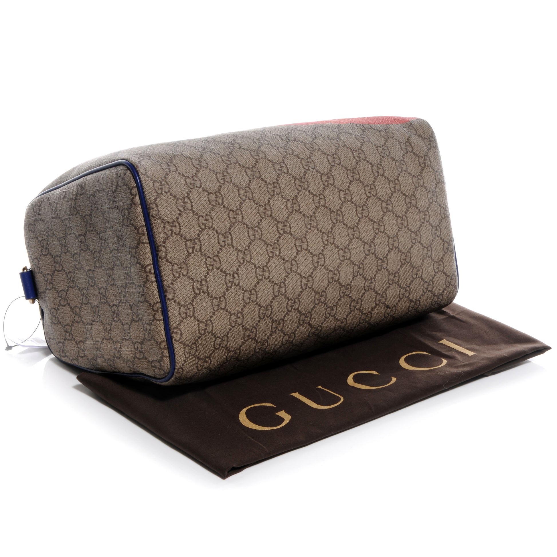 Gucci GG Plus Monogram Medium Boston USA Flag Unicef Duffle Blue 4 of 8
