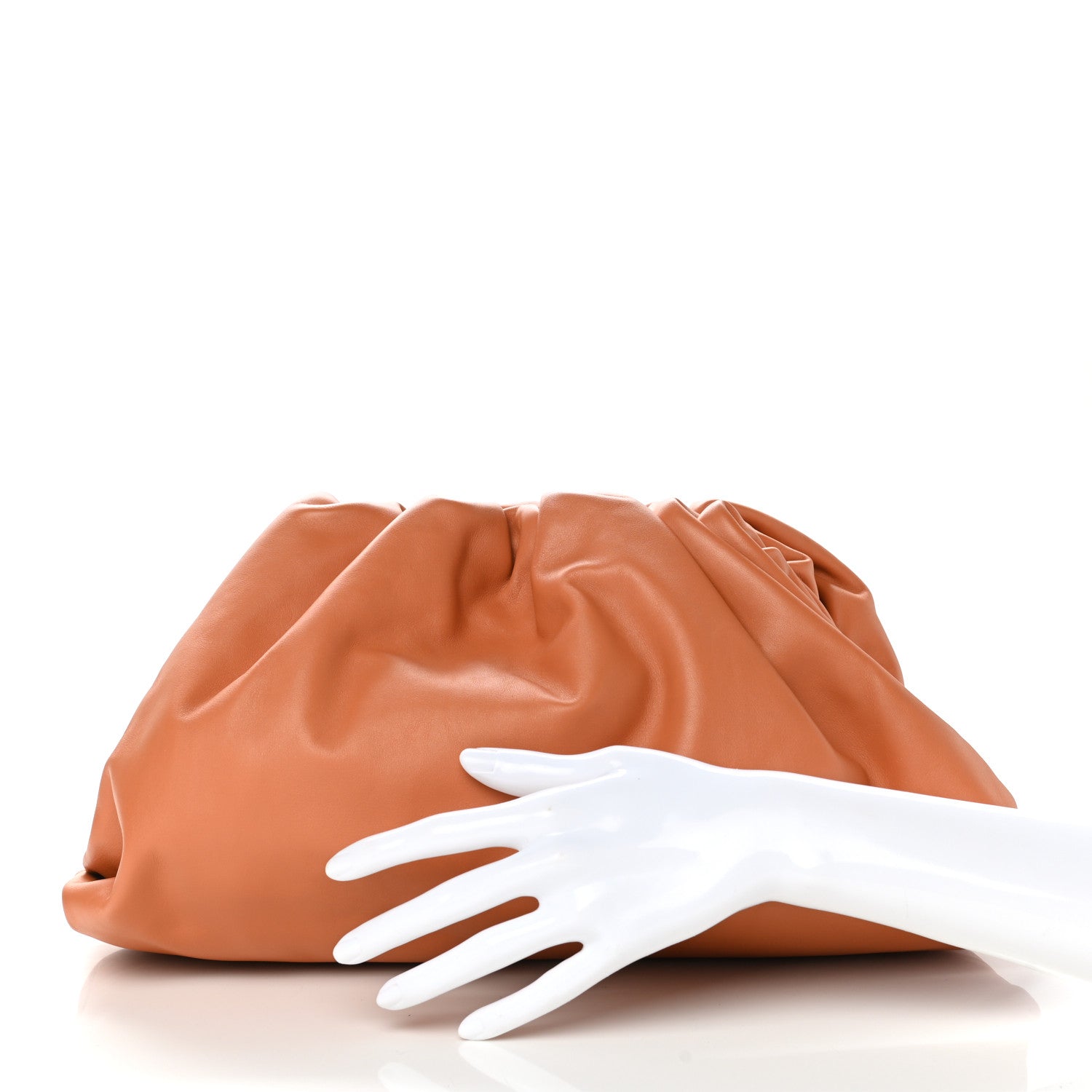 Bottega Veneta Smooth Butter Calf The Pouch Oversized Clutch Clay 2 of 8