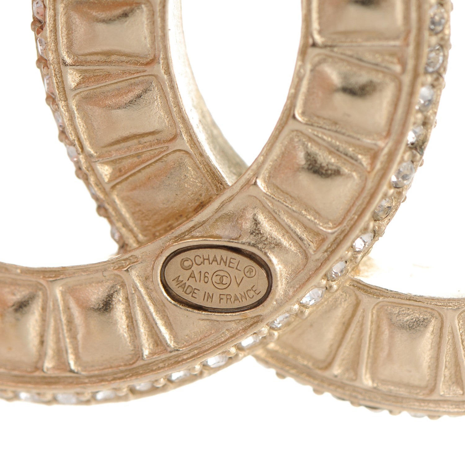 Chanel Baguette Crystal CC Brooch Light Gold 4 of 4