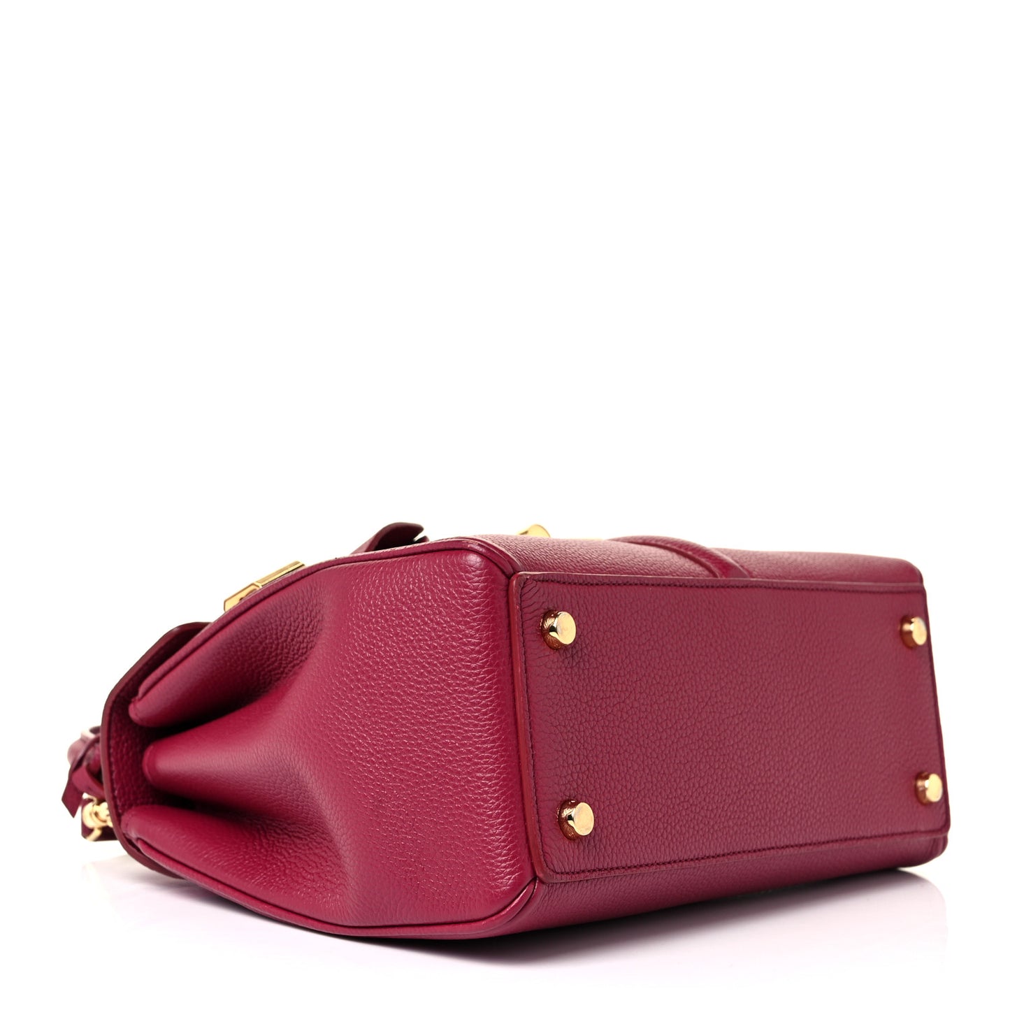 Grained Calfskin Small 16 Top Handle Bag Rasberry