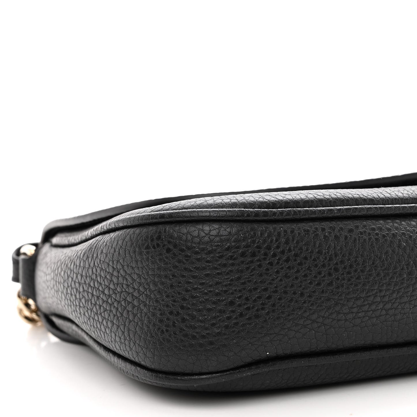 Pebbled Calfskin Medium Soho Flap Crossbody Black