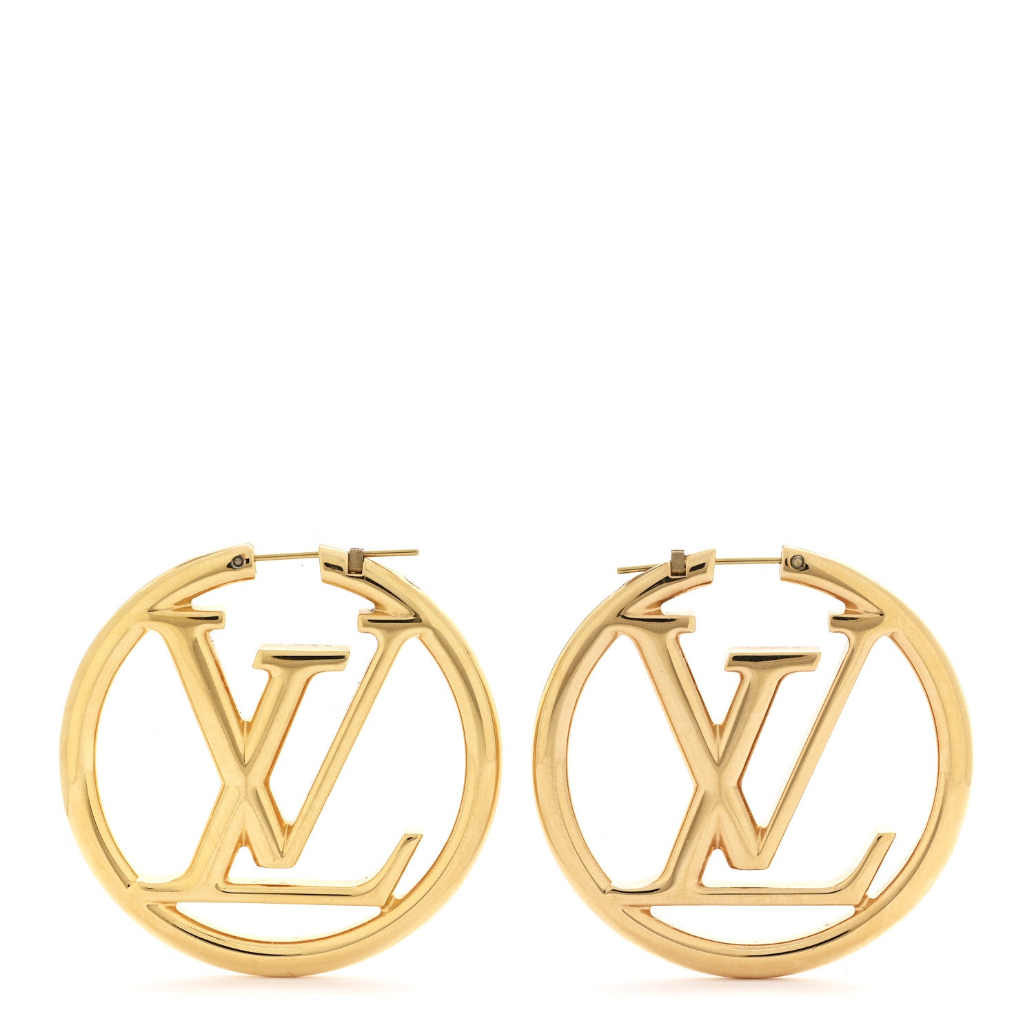 Louis Vuitton Metal Louise Hoop Earrings Gold 1 of 5