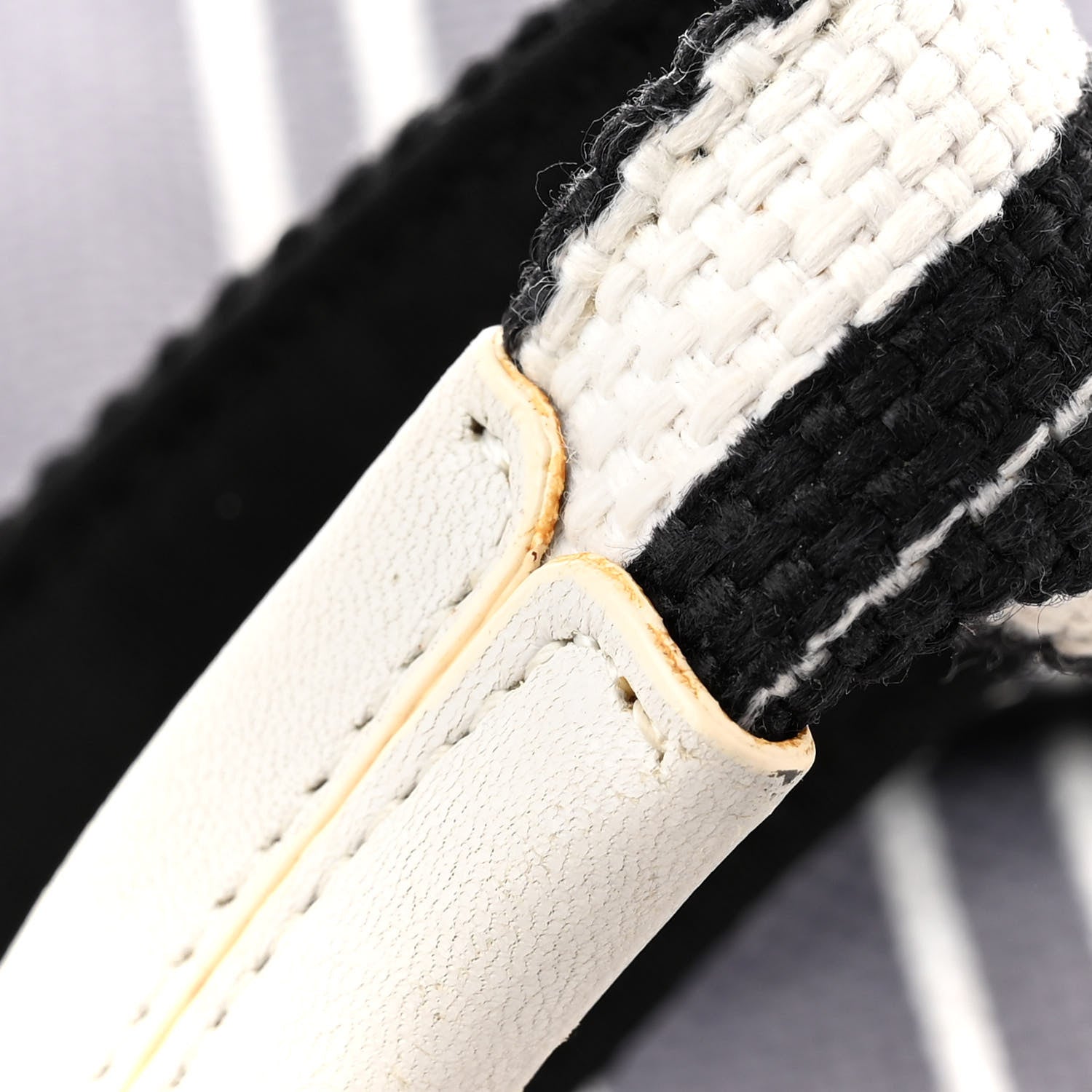 Chanel Striped Canvas CC Tote Blue White Black 13 of 19