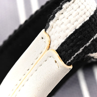 Chanel Striped Canvas CC Tote Blue White Black 13 of 19