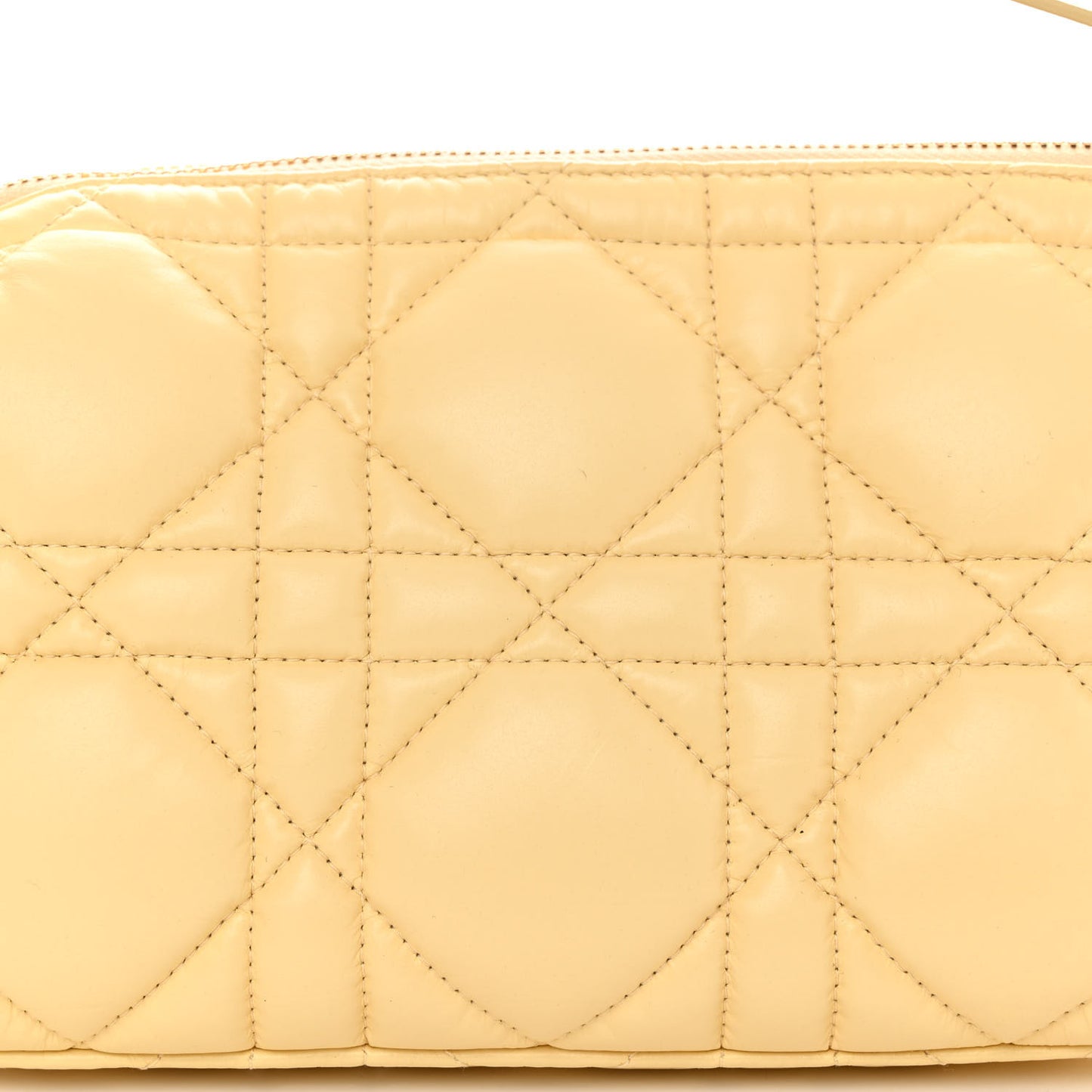 Calfskin Macrocannage Medium Diortravel Nomad Pouch Pale Yellow