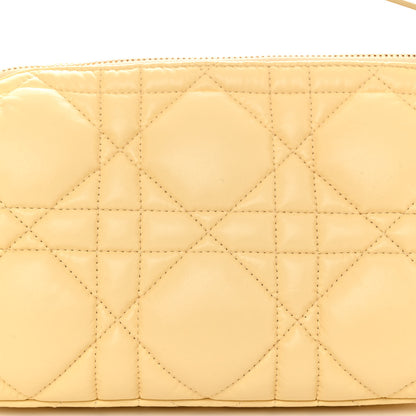 Christian Dior Calfskin Macrocannage Medium Diortravel Nomad Pouch Pale Yellow 8 of 10