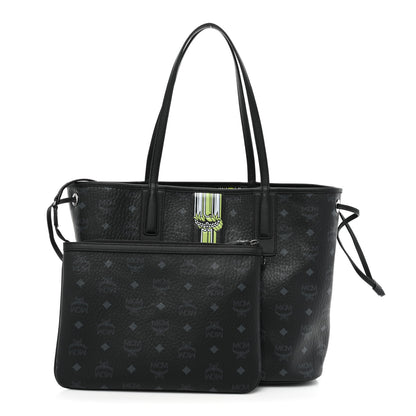 MCM Visetos Medium Liz Reversible Shopper Tote Black 3 of 15