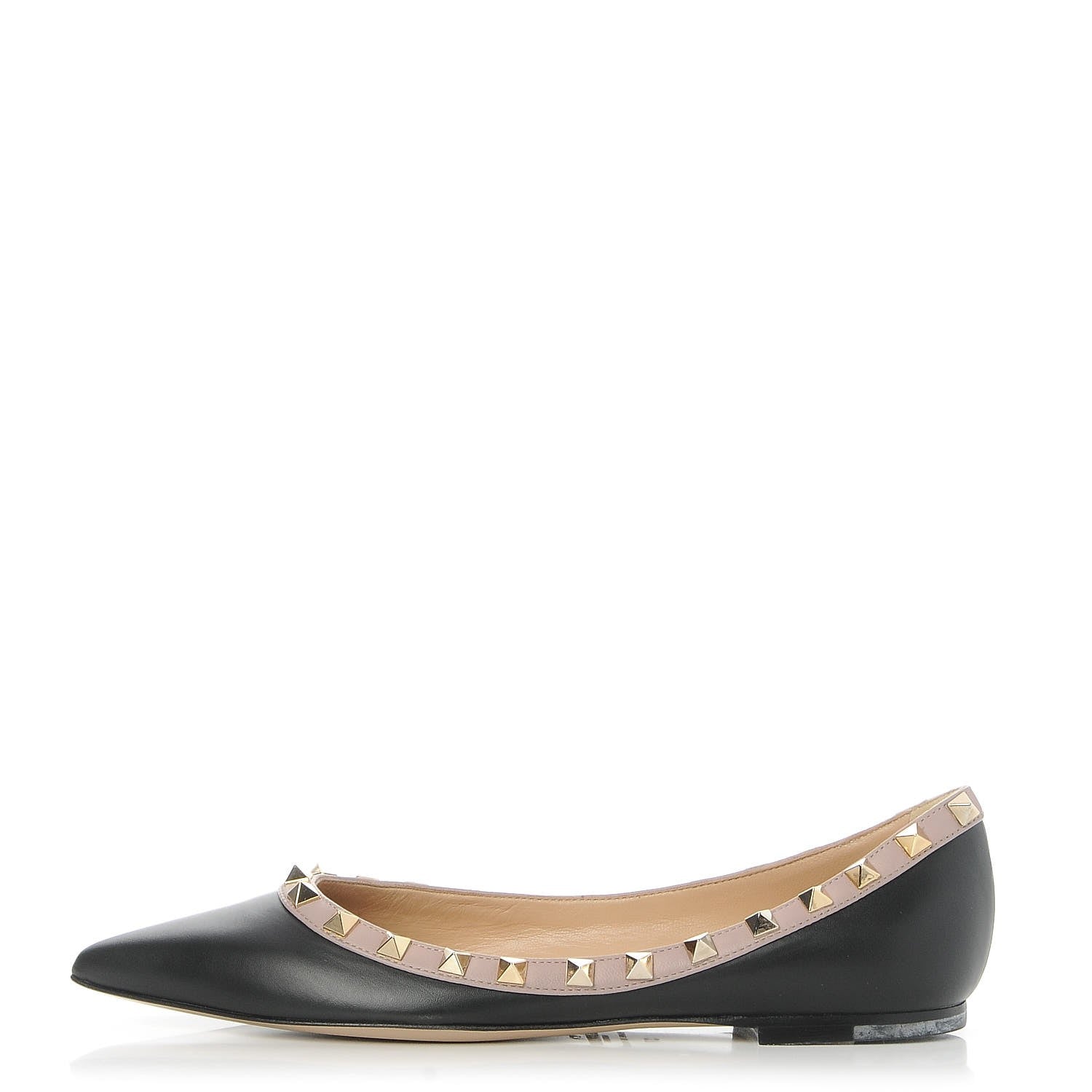 Valentino Garavani Nappa Rockstud Ballerina Flats 37 Black Poudre 1 of 10