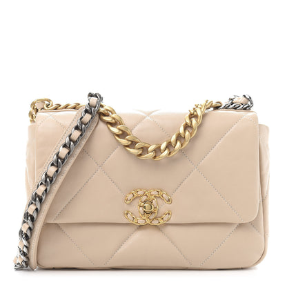 Chanel Lambskin Quilted Medium 19 Flap Light Beige 1 of 11