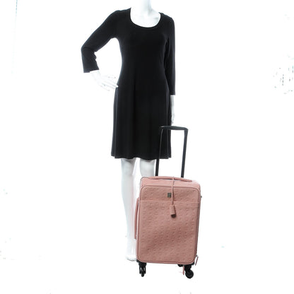 MCM Calfskin Ottomar Monogram Trolley Wheeled Suitcase Pink Blush 2 of 7