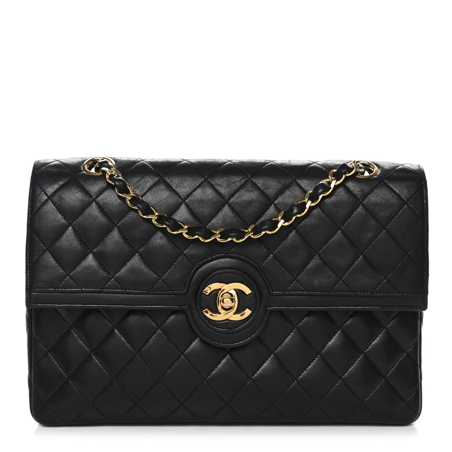 Chanel Lambskin Quilted Medium Single Flap Black 1 of 13