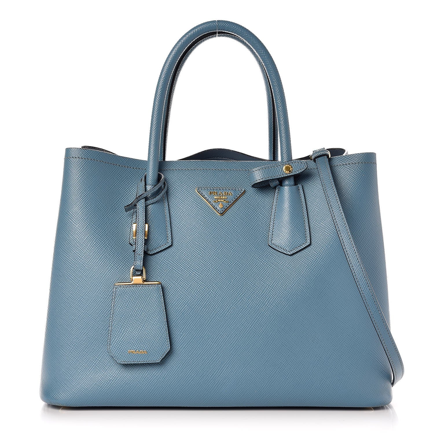 Prada Saffiano Cuir Small Double Bag Aviazione 1 of 14