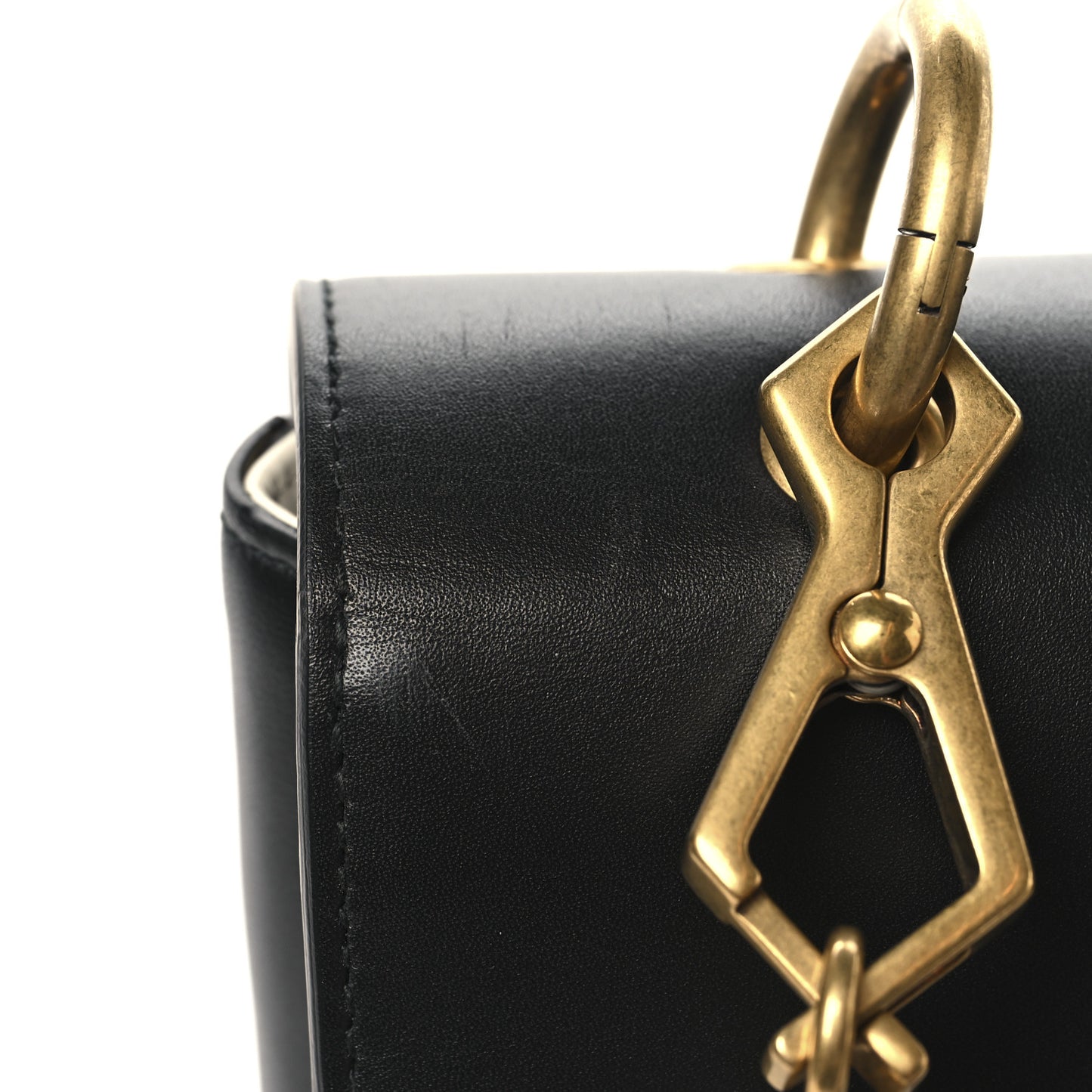 Calfskin Sylvie Web Queen Margaret Shoulder Bag Mystic White Black