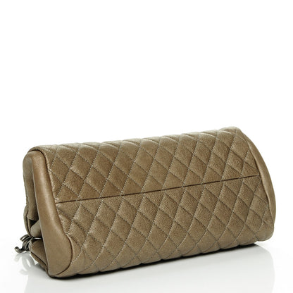 Chanel Metallic Calfskin Quilted Medium Just Mademoiselle Dark Beige 4 of 7