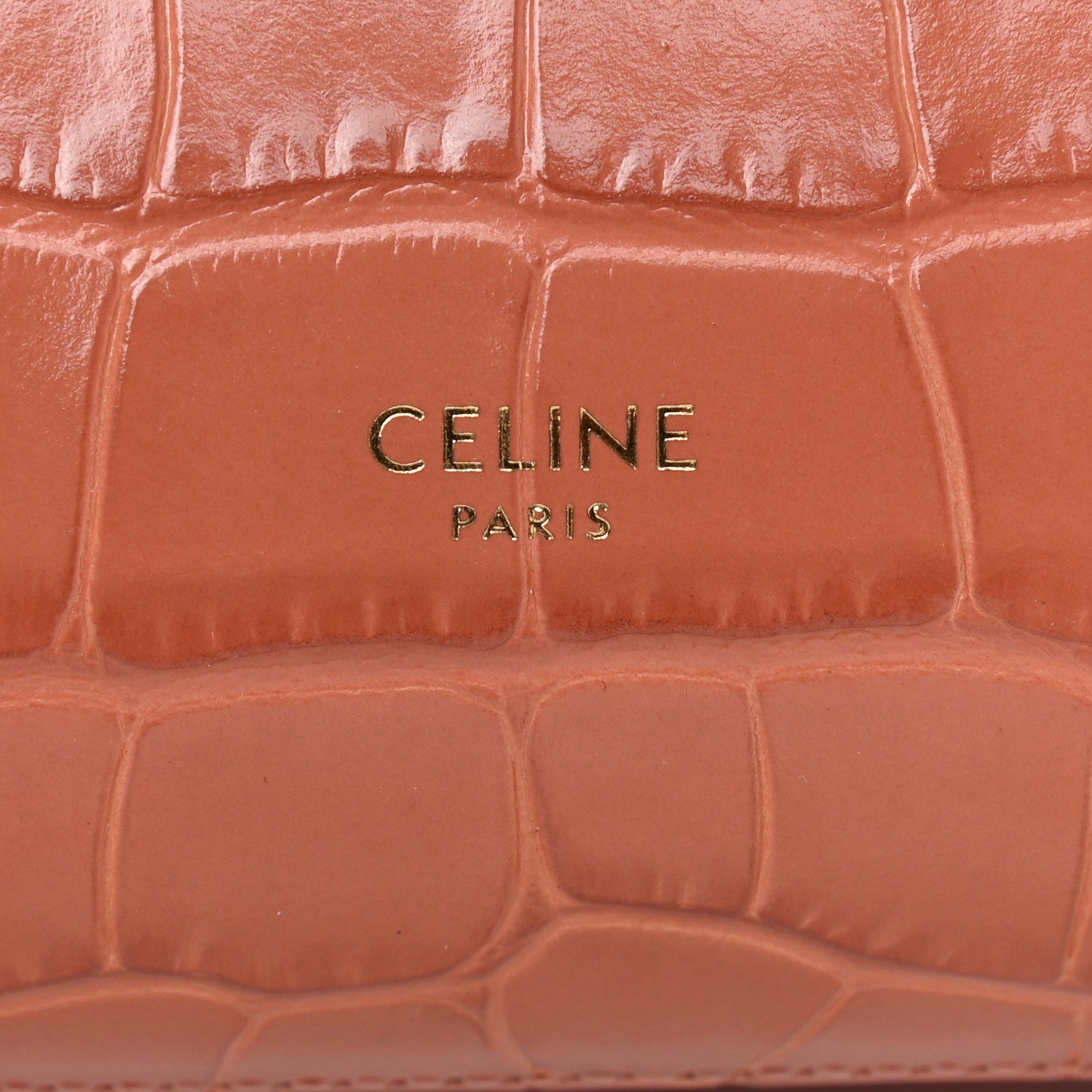 Celine Calfskin Crocodile Embossed Nano Belt Bag Lychee 9 of 9
