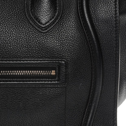 Celine Drummed Calfskin Mini Luggage Black 7 of 10