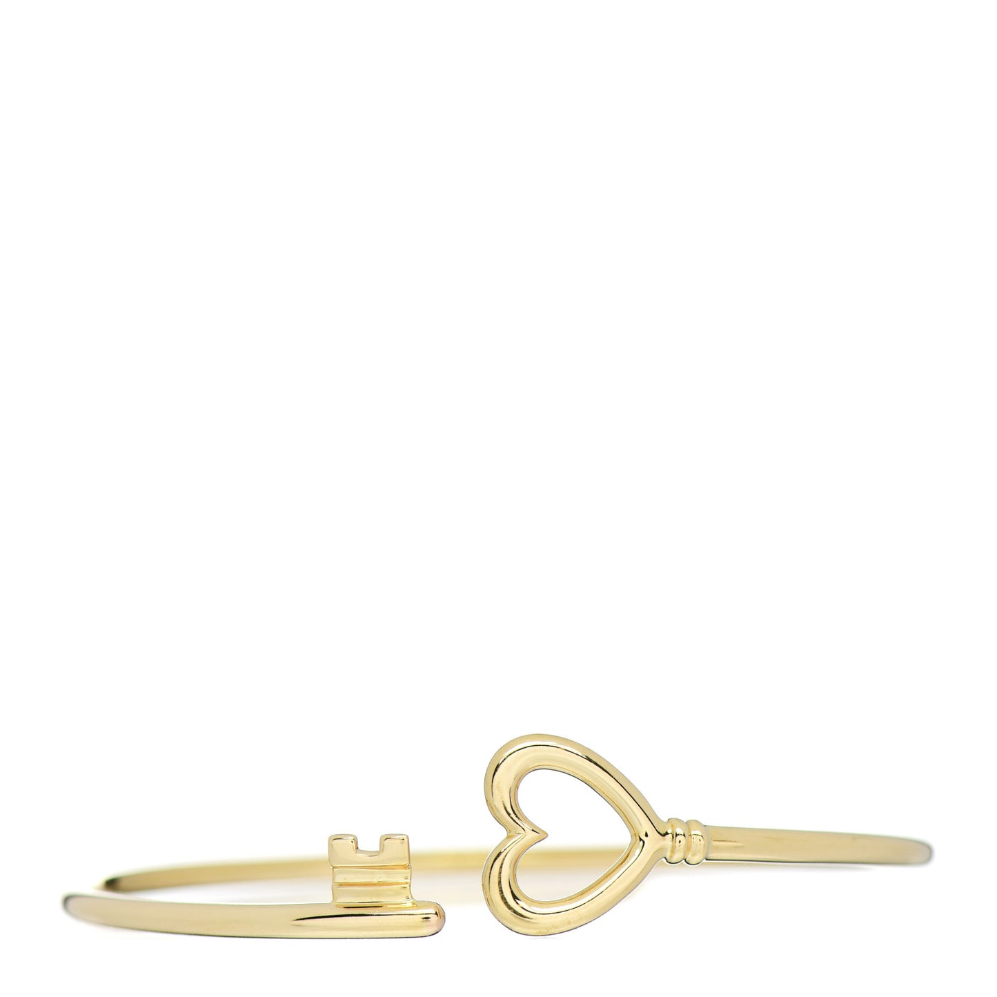 18K Yellow Gold Wire Heart Key Bracelet