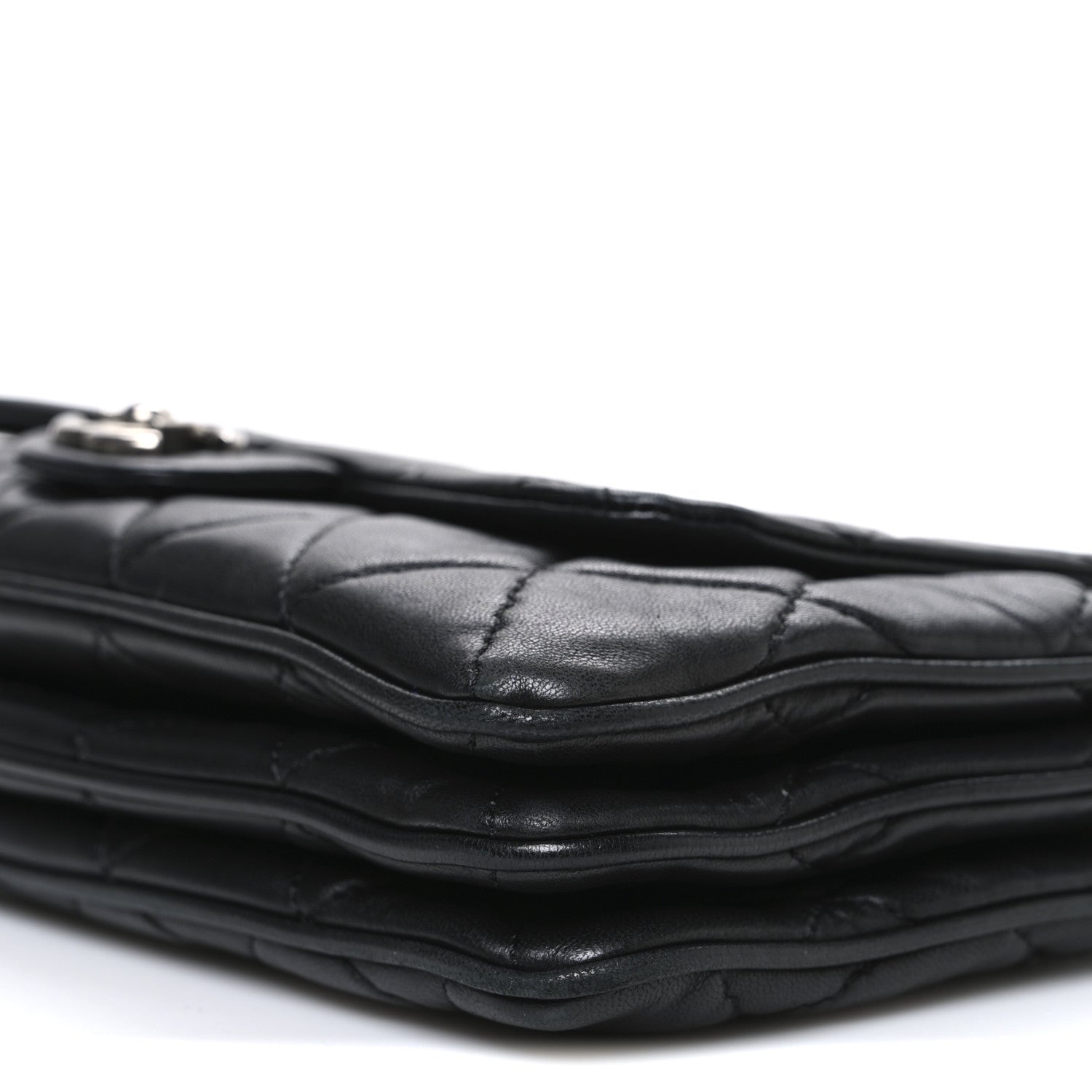Chanel Lambskin Quilted Chanel 3 Accordion Flap Bag Black 10 of 10