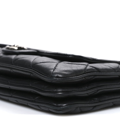 Chanel Lambskin Quilted Chanel 3 Accordion Flap Bag Black 10 of 10