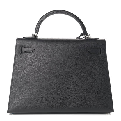 Hermes Vache Liegee Kelly Sellier 32 Black 3 of 34