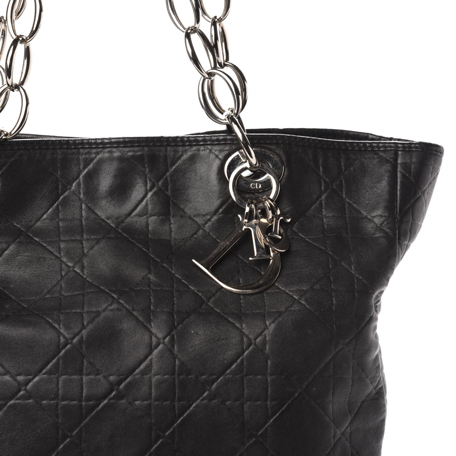 Christian Dior Lambskin Cannage Shopper Tote Black 14 of 14