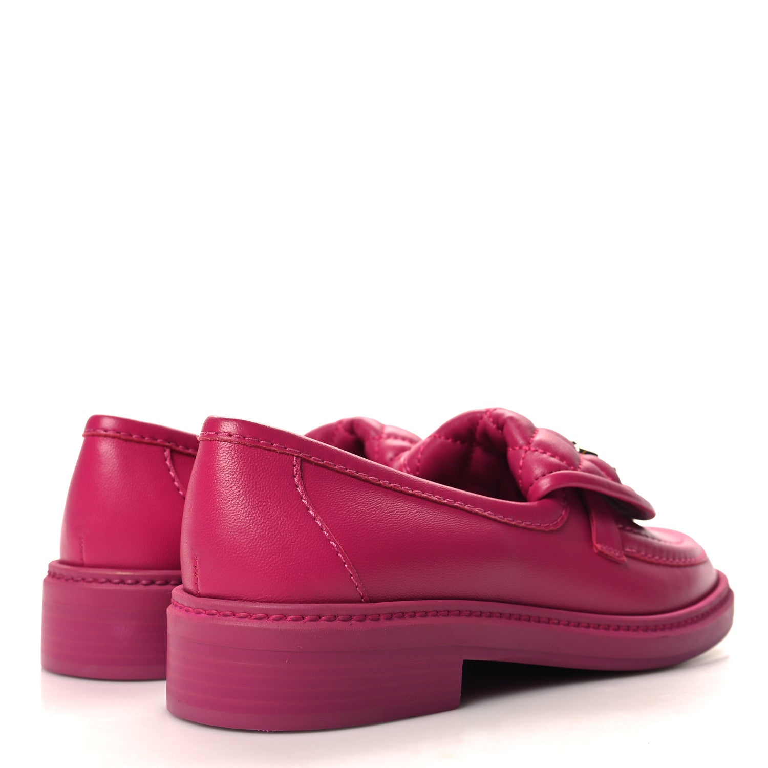 Chanel Lambskin Quilted CC Turnlock Loafers 35.5 Fuchsia 4 of 8