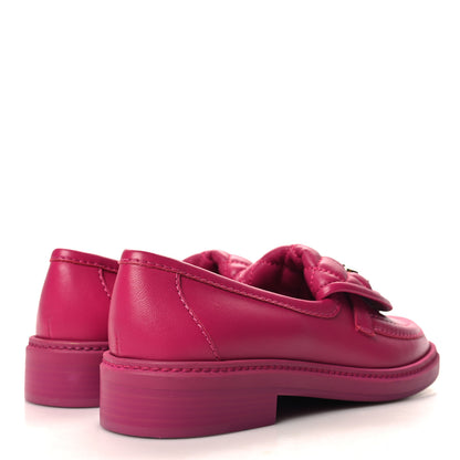 Chanel Lambskin Quilted CC Turnlock Loafers 35.5 Fuchsia 4 of 8