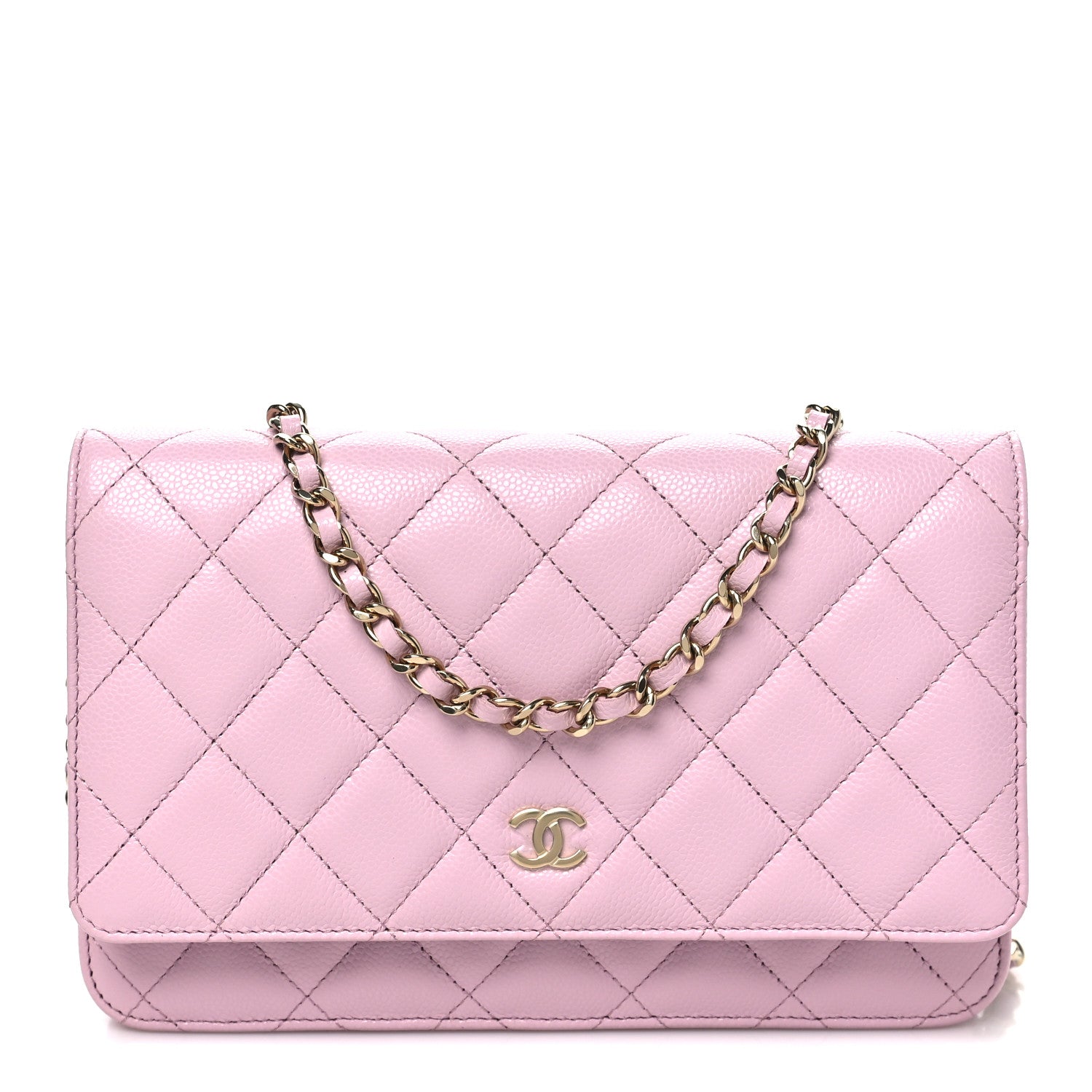 Chanel Caviar Quilted Wallet on Chain WOC Light Pink 1 of 12