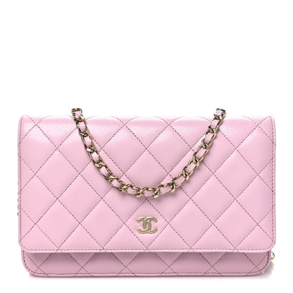 Chanel Caviar Quilted Wallet on Chain WOC Light Pink 1 of 12
