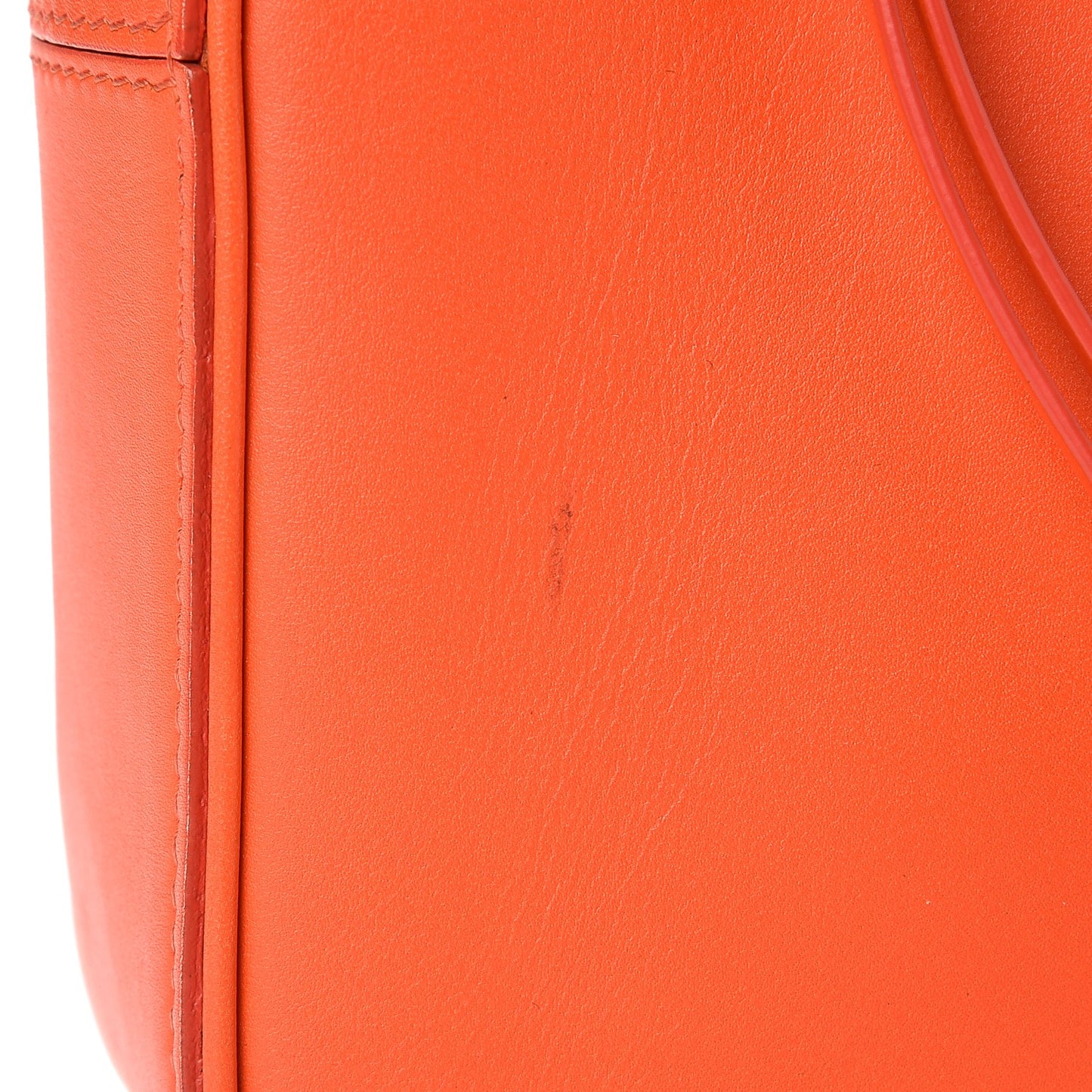 Nappa Side Lock Dragonne Shoulder Bag Bright Orange
