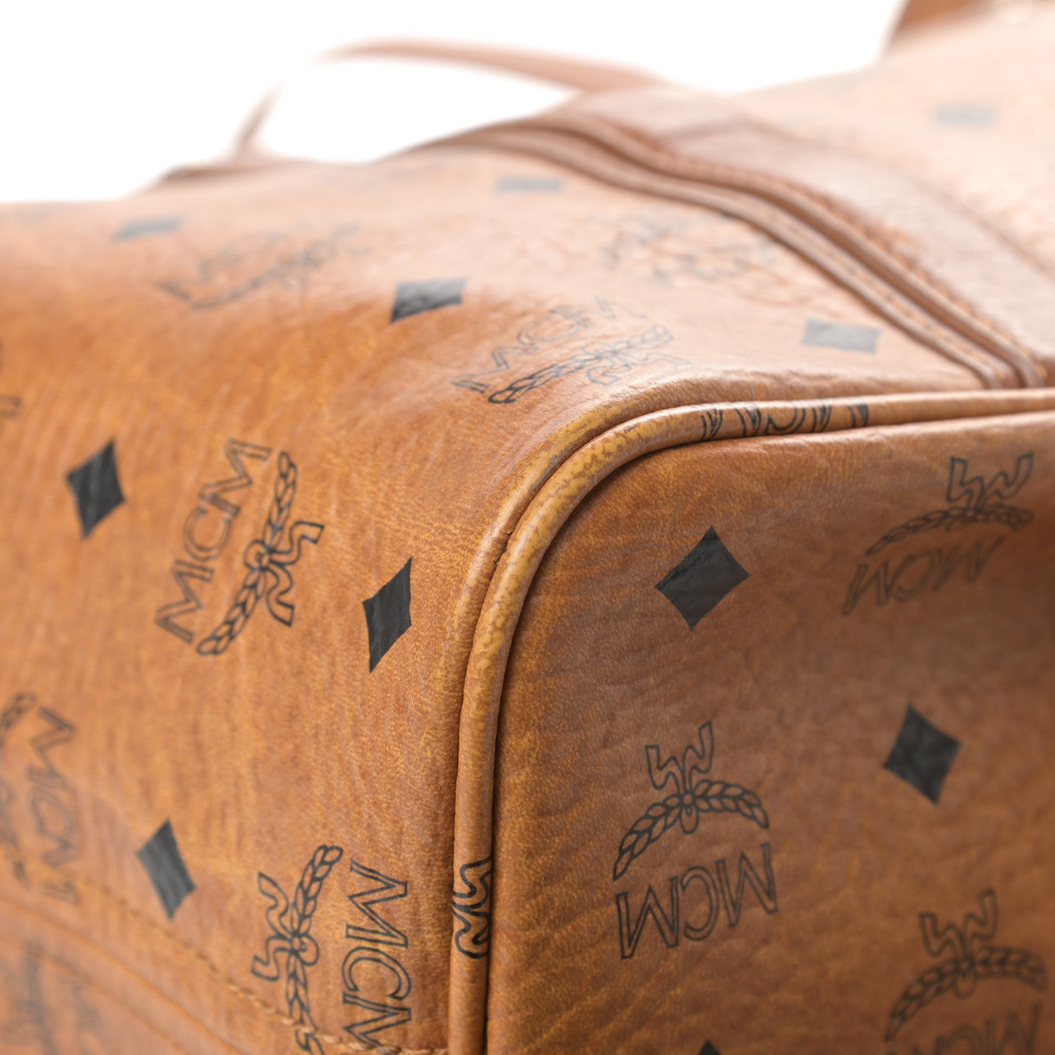 MCM Visetos Shopping Tote Cognac 12 of 21