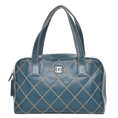 Chanel Calfskin Contrast Stitch Surpique Bowler Blue 1 of 10